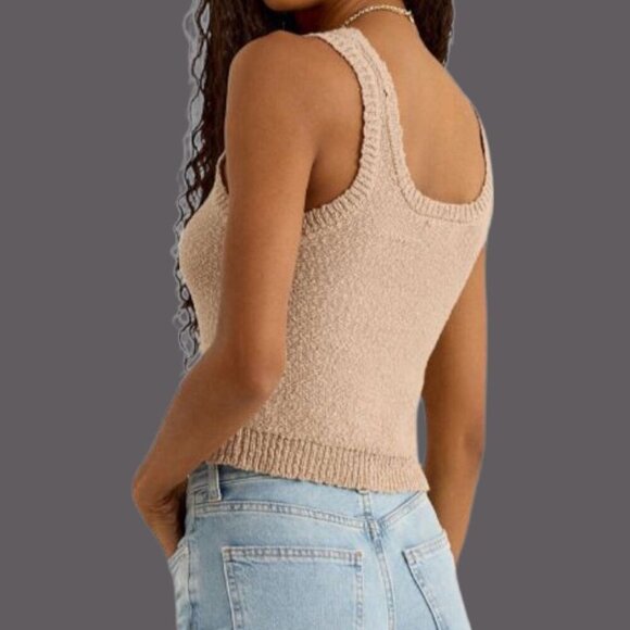 Z Supply Catalina Womens Knit Tank BeigeTop Small - Picture 2 of 11